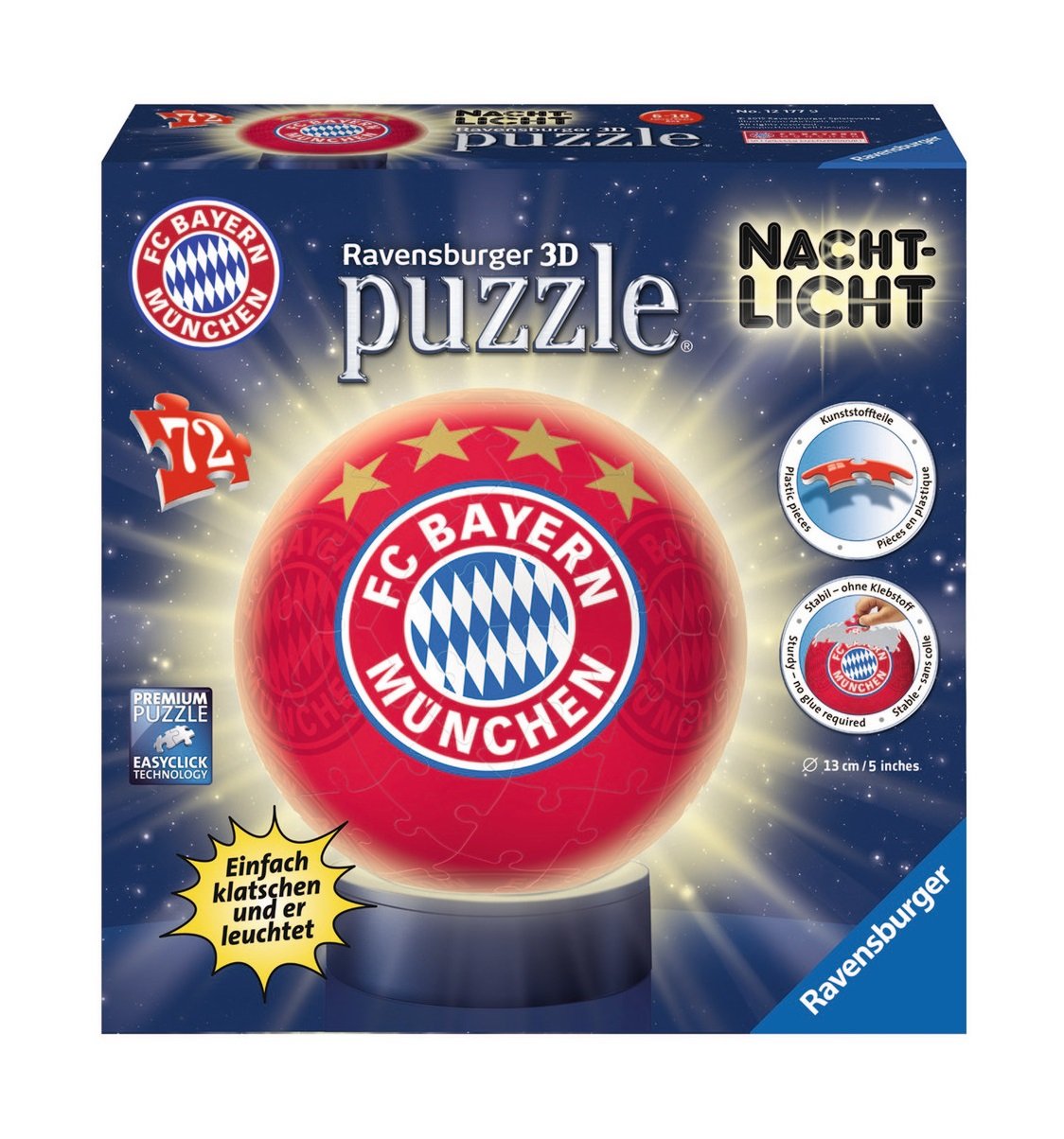 Ravensburger Pelota Puzzle 3d: Fc Bayern München Con Luz Nocturna