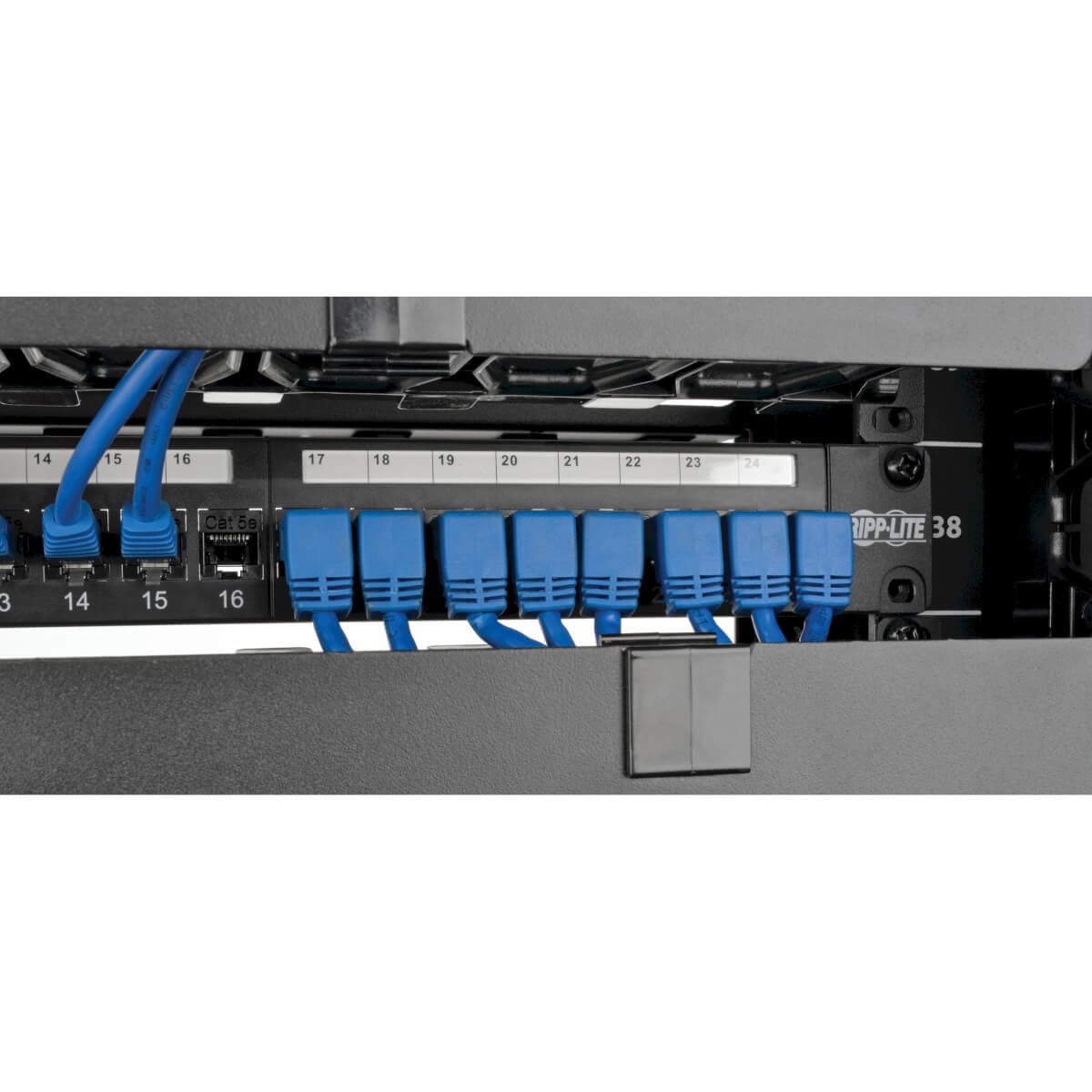 Eaton Tripp Lite Down-Angle Cat6 Gigabit Molded Utp Ethernet Cable (Rj45 Right-Angle Down M To Rj45 M), Blue, 3 Ft. (0.91 M)