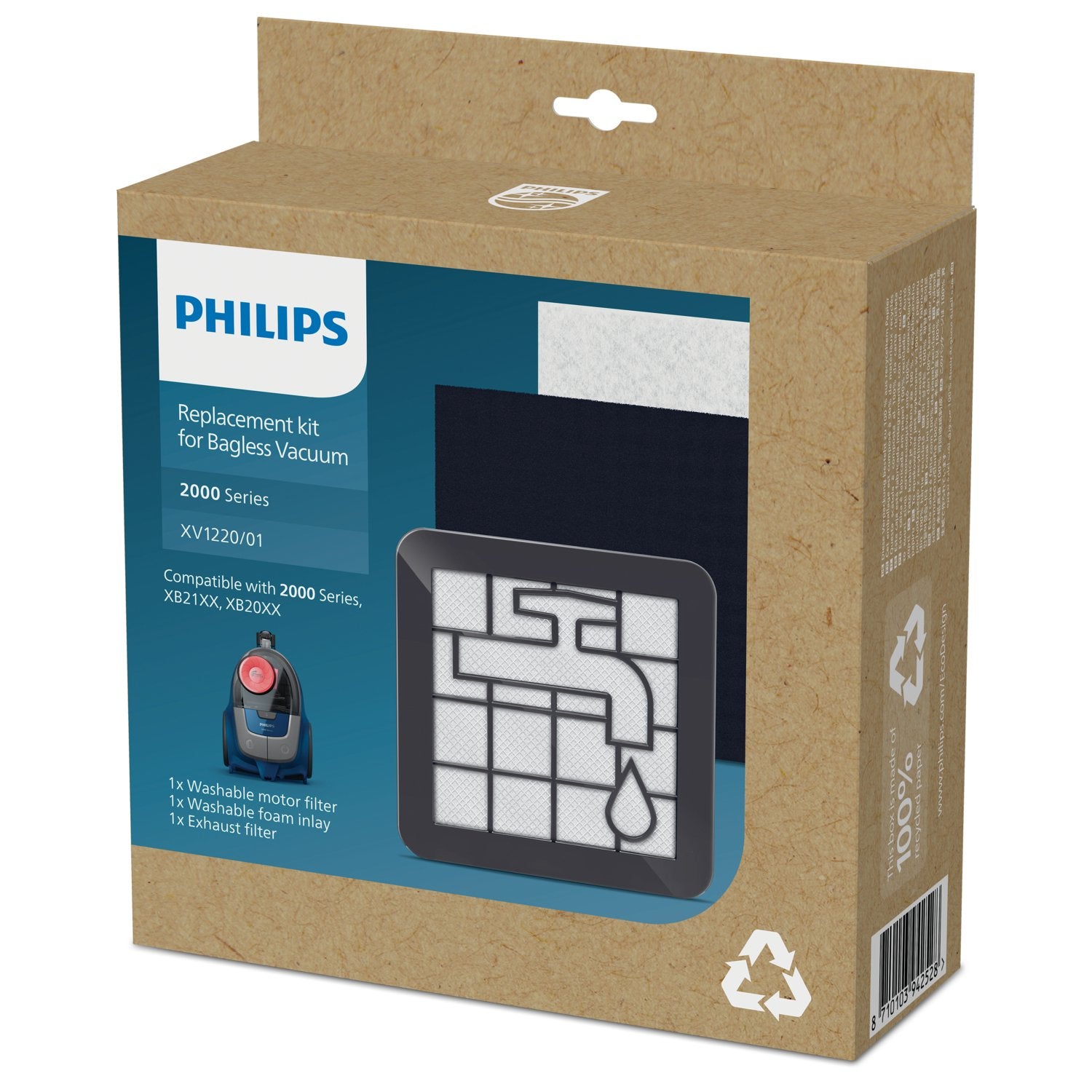 EAN 8710103942528 - Philips XV1220/01 accesorio y suministro de vacío Filtro Aspiradora cilíndrica imagen 2
