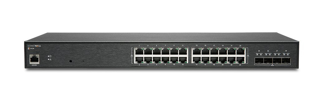 Sonicwall Switch Sws14-24 Conmutador Gestionado 24 X 10/100/1000 + 4 X 10 Gigabit Sfp+ Montaje En Rack Con 1 Año De Soporte 24x7