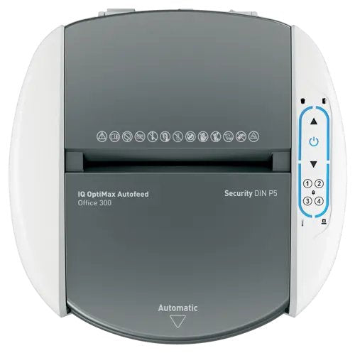 Trituradora Leitz 80410000 Iq Optimax Autofeed 300, P5, 300 Hojas, Cubo De 25 L
