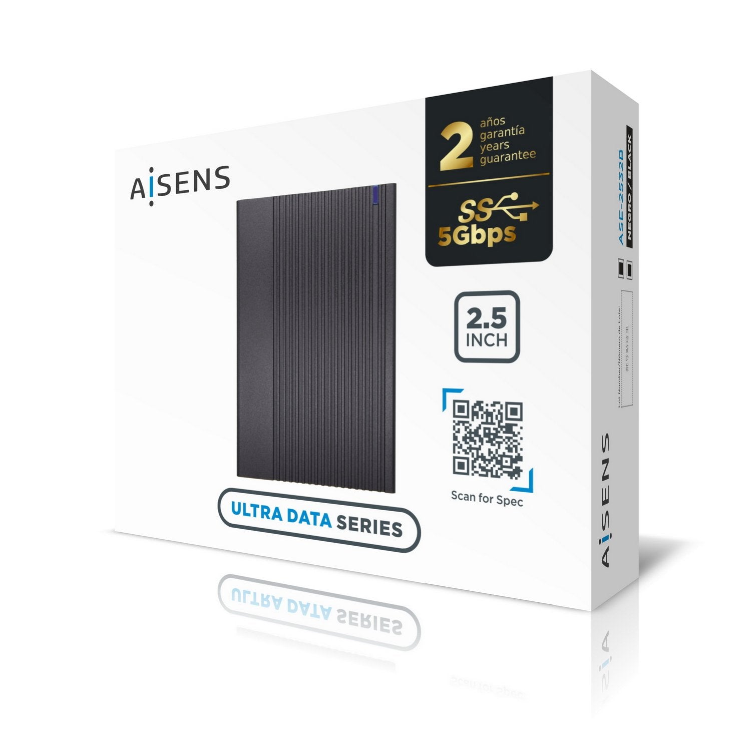 Aisens Caja Externa Para Disco Duro De 2.5' Usb 3.1 Gen1 Negra Ase-2532b