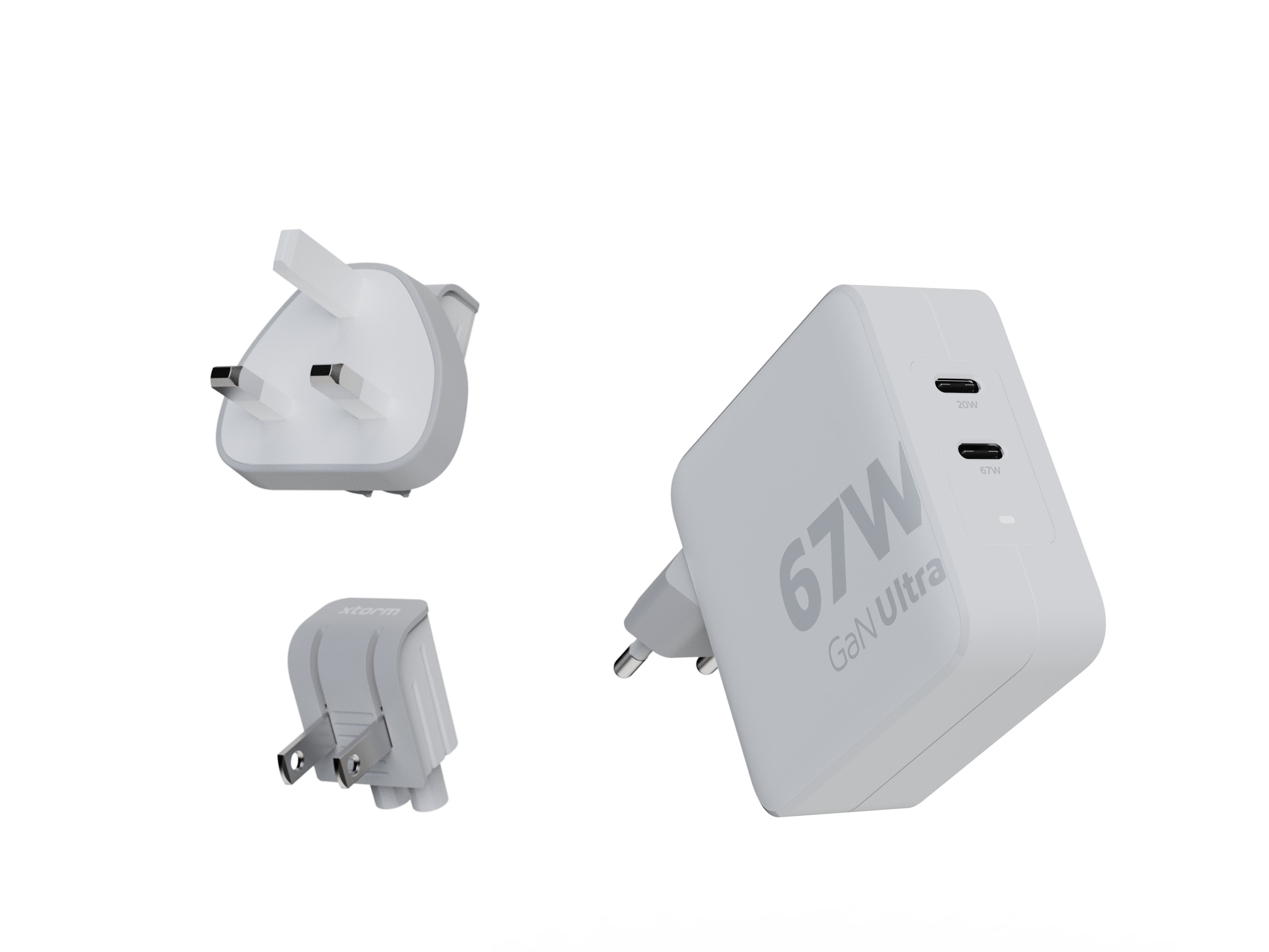 Cargador De Pared Universal Xtorm Xvc2067 2xusb Tipo-C + Cable Usb Tipo-C 67w