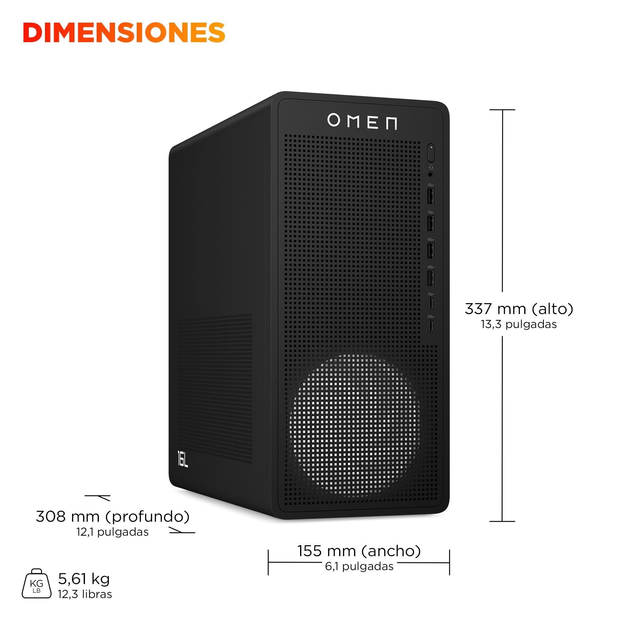 EAN 0199764264398 - HP OMEN 16L Gaming Desktop PC TG03-0087ns PC AMD Ryzen™ 7 8700F 32 GB DDR5-SDRAM NVIDIA GeForce RTX 5060 imagen 5