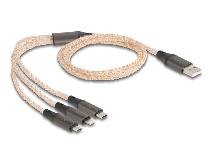 Delock Usb Rgb Cable De Carga 3 In 1 Typ-A A Lightning /