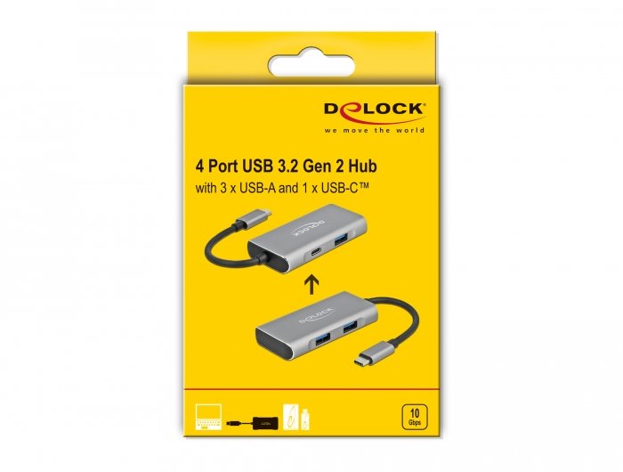 Delock Hub Usb Tipo-C -> 3 X Usb-A +1 X Usb Tipo-C