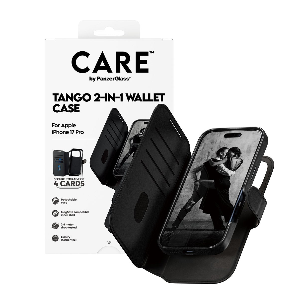 EAN 5715685026775 - PanzerGlass CARE™ by ® Tango 2-in-1 Wallet Case w. MagSafe iPhone 17 Pro funda para teléfono móvil Negro imagen 5