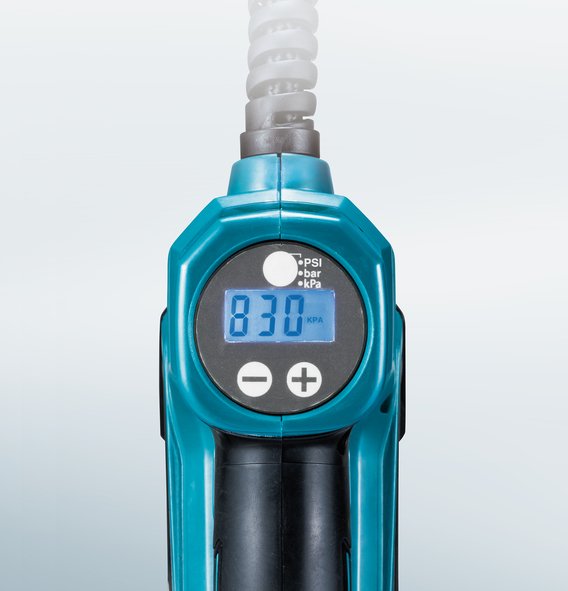 Compresor De Batería Mp100dz, 12volt, Bomba De Aire Azul / Negro, Hasta El Máx. 8.3 Bar, Sin Batería Y Cargador