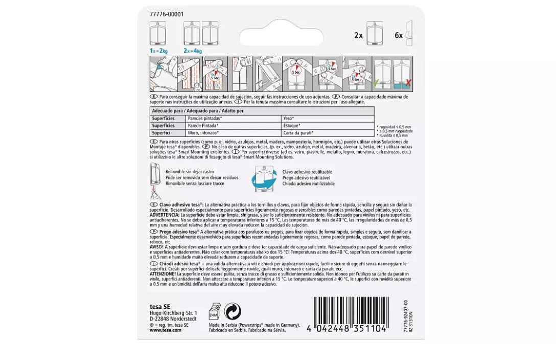 Tesa Klebenagel 2kg 2 Stück 77776 Für Tapeten & Putz