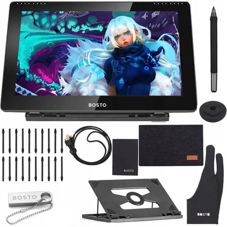 EAN 6972288300162 - BOSTO Graphic Tablet BT-16HDT tableta digitalizadora Negro 5080 líneas por pulgada 345 x 194 mm USB imagen 8