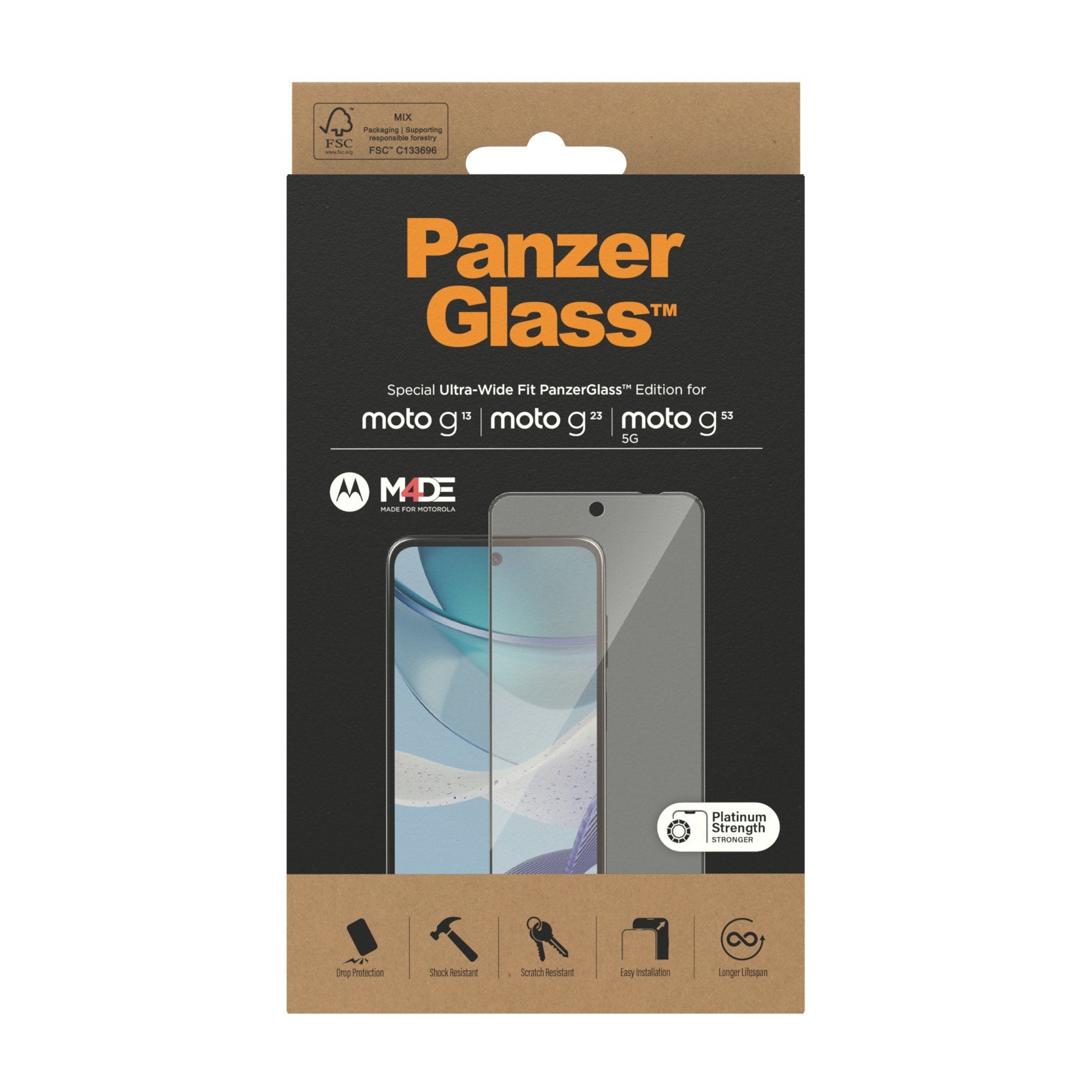 EAN 5711724065729 - PanzerGlass ® Screen Protector Motorola moto g13 | g23 | g53 5G | Ultra-Wide Fit Protector de pantalla 1 imagen 3