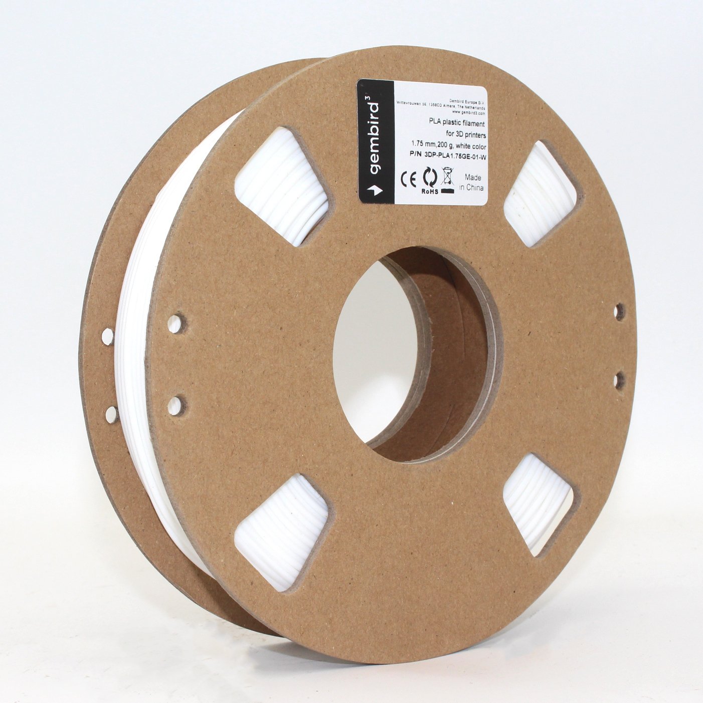 EAN 8716309118941 - Gembird 3DP-PLA1.75GE-01-W material de impresión 3d Ácido poliláctico (PLA) Blanco 330 g imagen 3