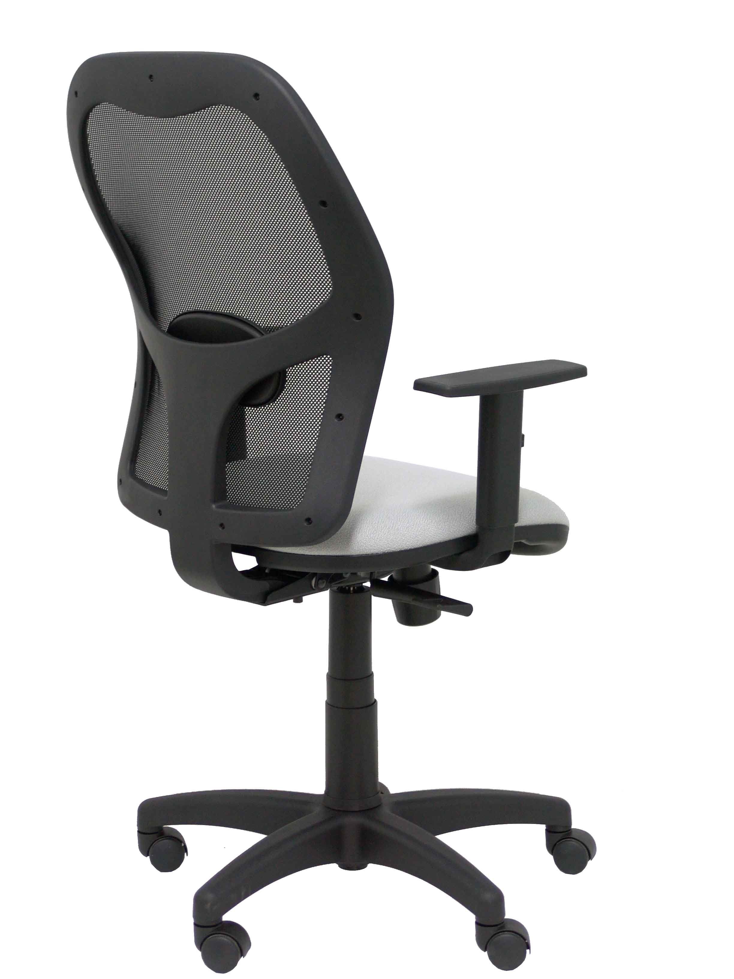 Silla Alocen Malla Negra Asiento Bali Gris Brazos