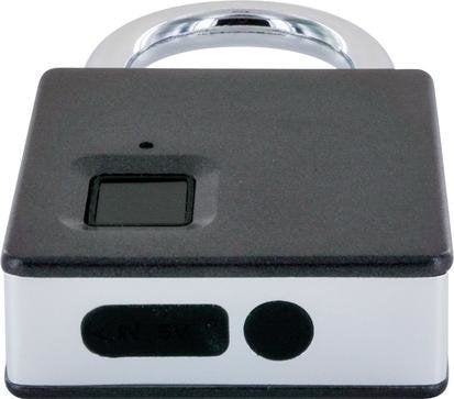 Cerradura De Huella Digital Schwaiger Con Grillete De Acero + Llave De Emergencia