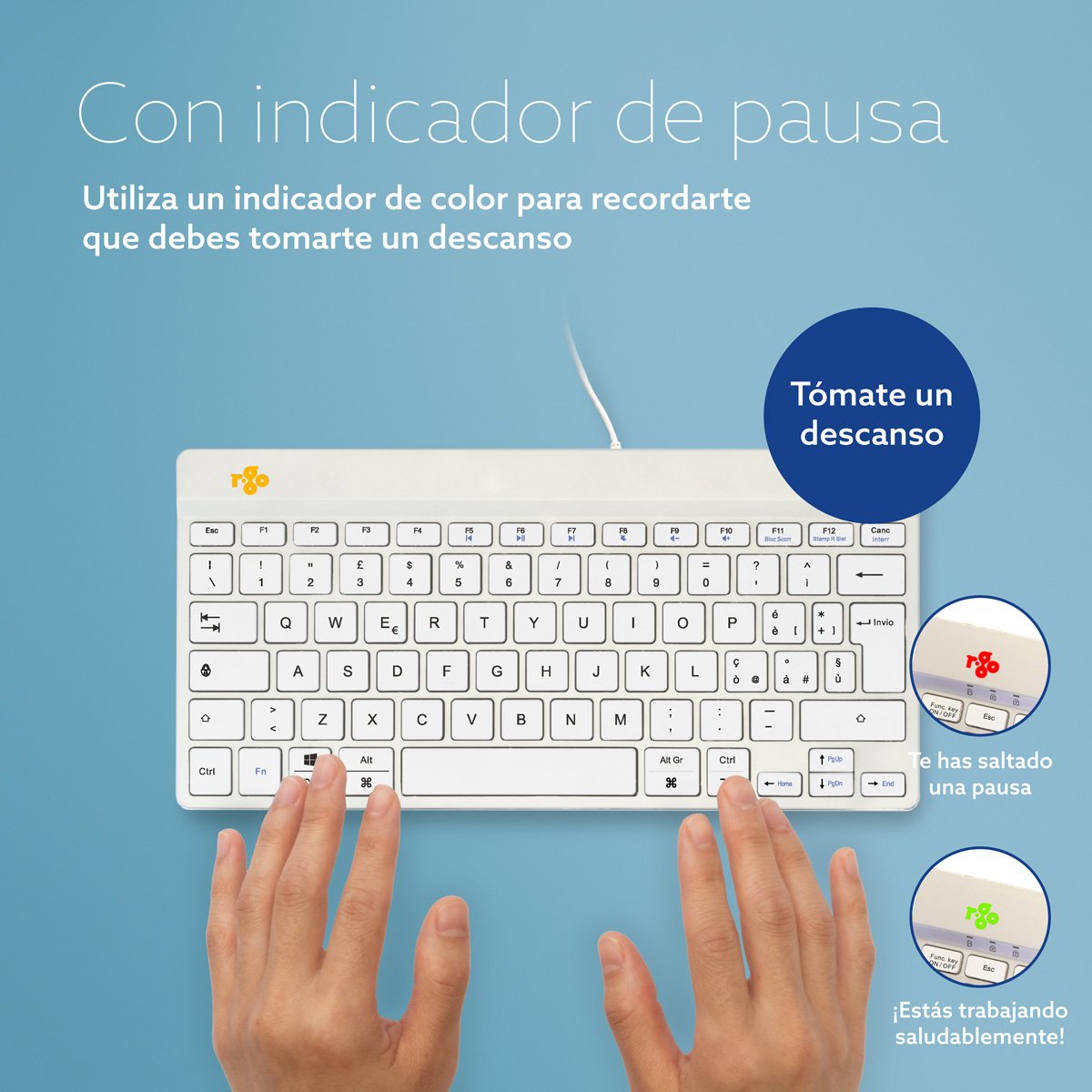 EAN 8719274491774 - R-Go Tools RGOCOITWDWH teclado Oficina USB Italiano imagen 8