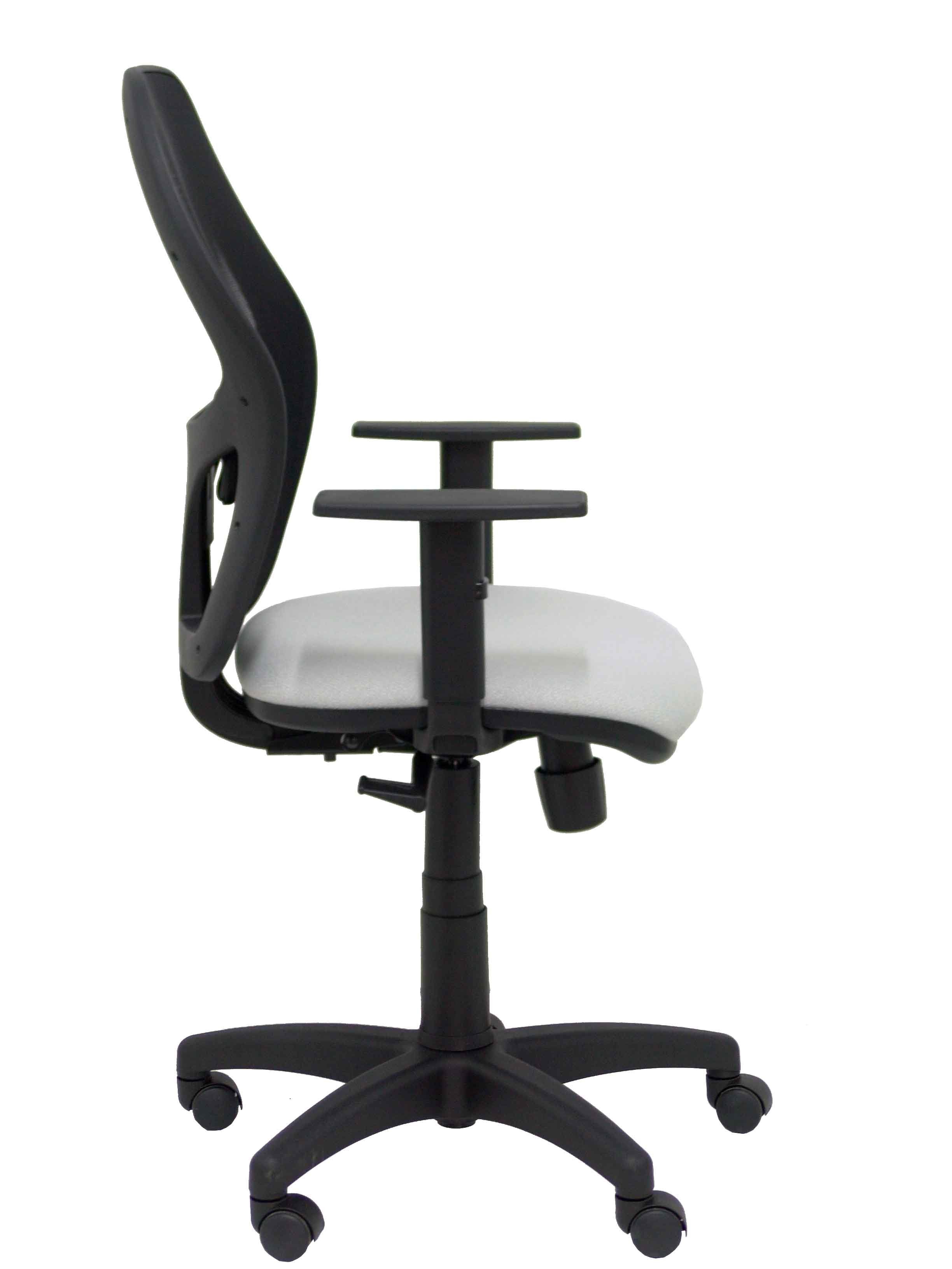 Silla Alocen Malla Negra Asiento Bali Gris Brazos