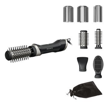 Cepillo De Aire Caliente Rowenta Brush Activ Ub9540f0 Para Peinar El Cabello, Color Negro Cálido Y Plateado, 1000 W.