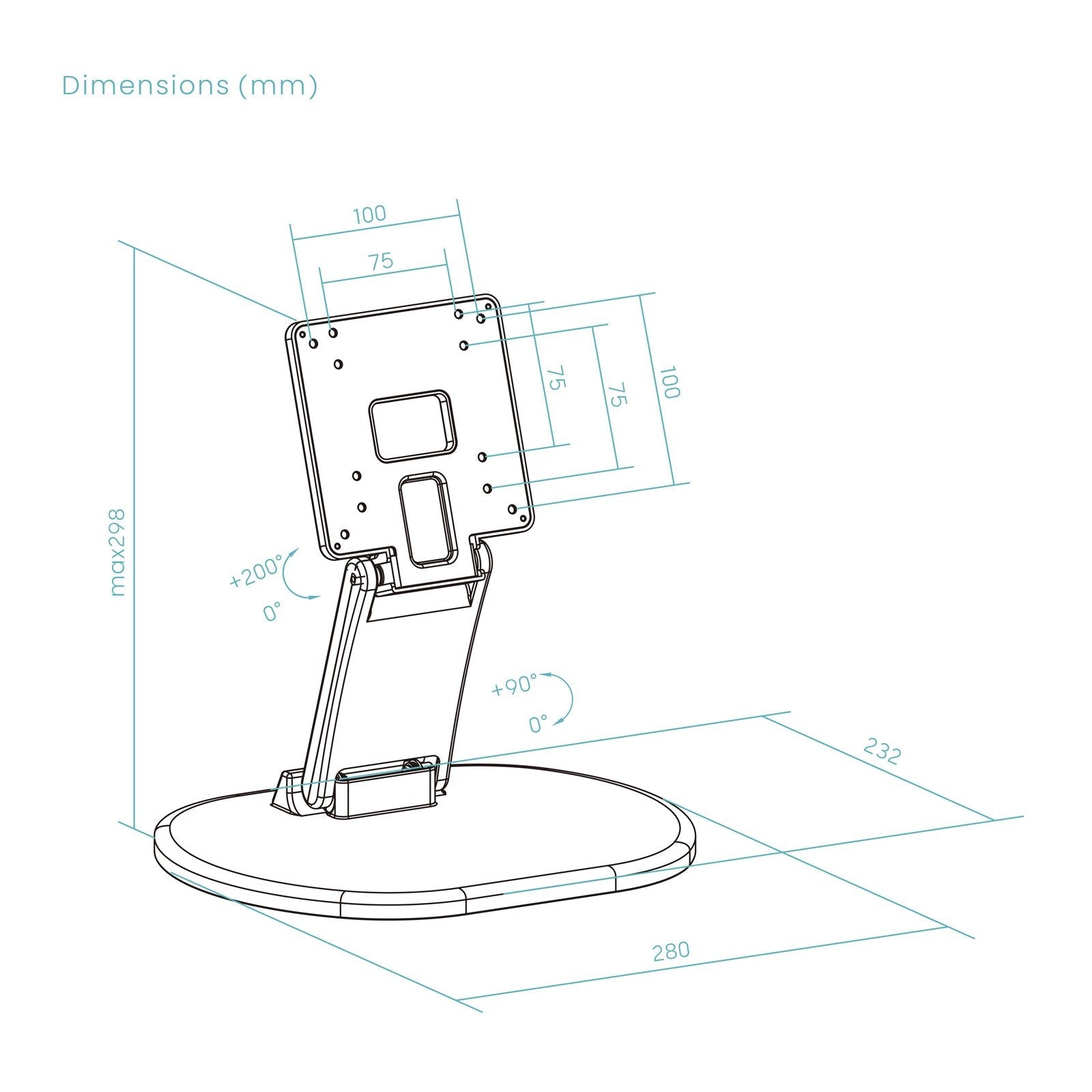 Soporte De Sobremesa Para Monitor Tooq Db1027tn-B Inclinable Hasta 6.5kg