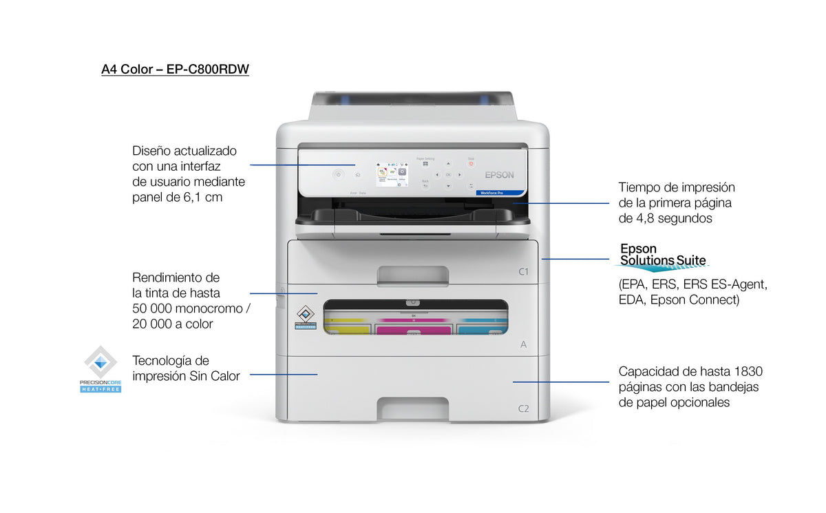 EAN 8715946717616 - Epson WorkForce Pro EP-C800RDW impresora de inyección de tinta Color 4800 x 1200 DPI A4 Wifi imagen 2