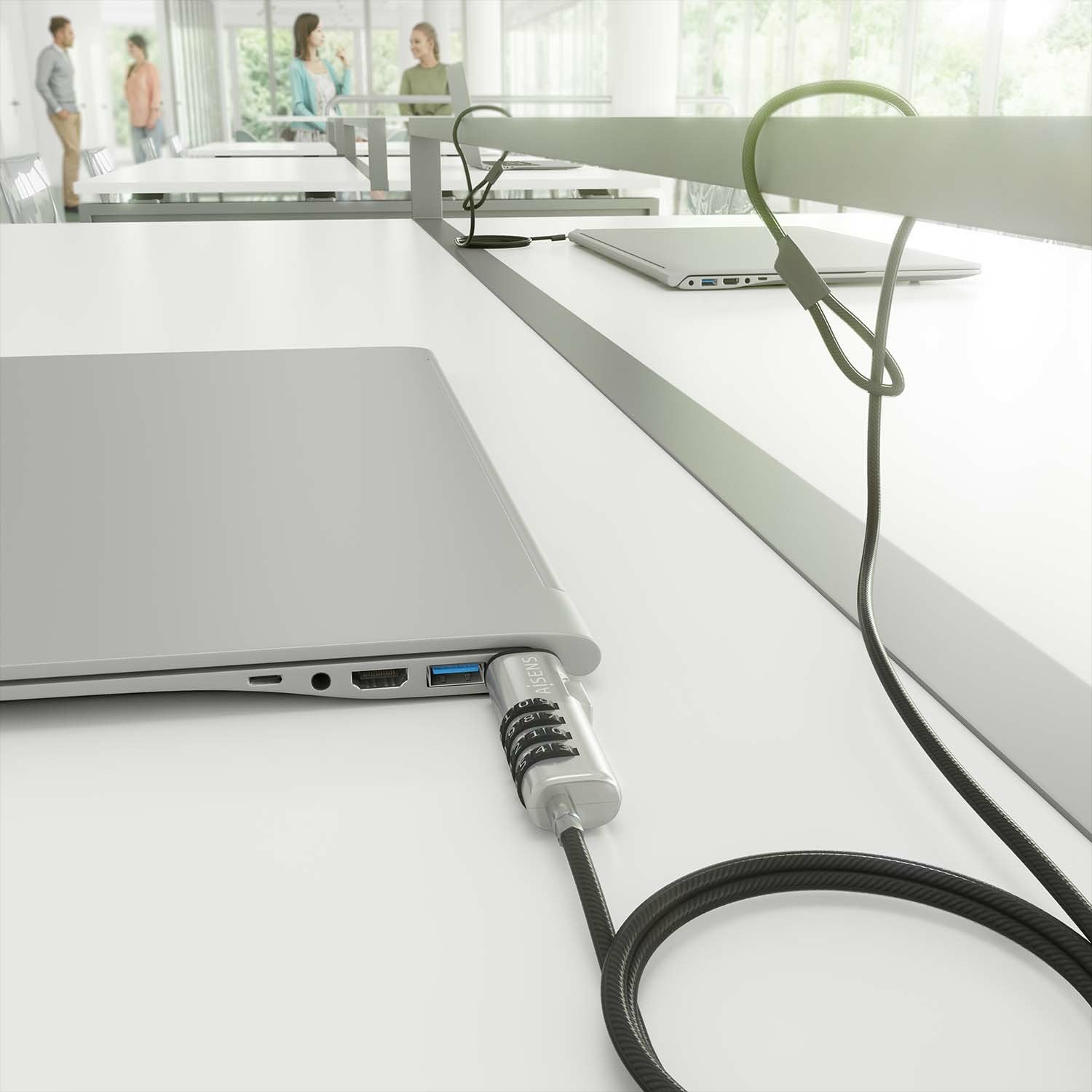 Aisens Cable De Seguridad Tipo Nano Para Portátiles Aslk-D50n05-Bk 1.5m