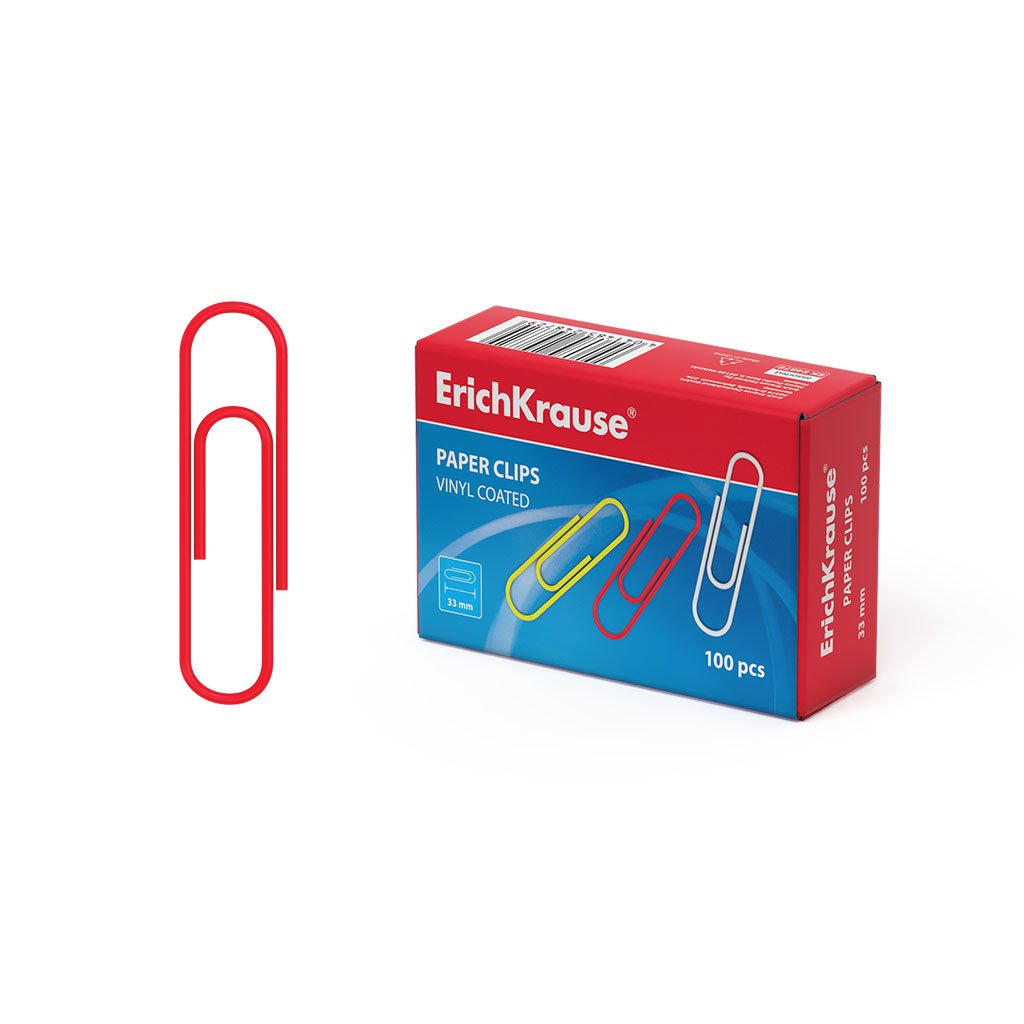 Erichkrause Clips De Acero Recubiertos De Plastico - Alta Resistencia Y Durabilidad - Colorido - 33mm