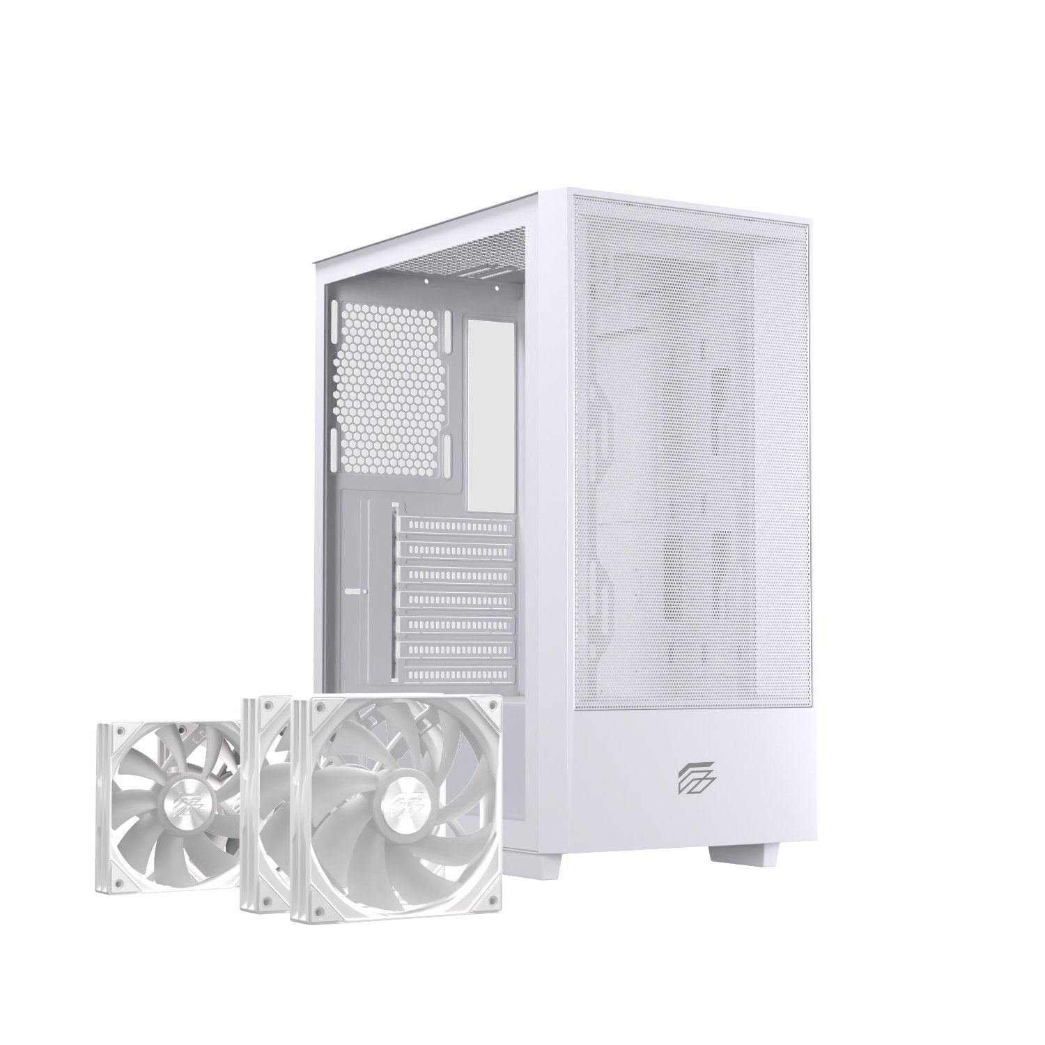 Caja Atx Semitorre Einarex P100 Rgb Blanca 3 Fans Excs-Pl-100r-W