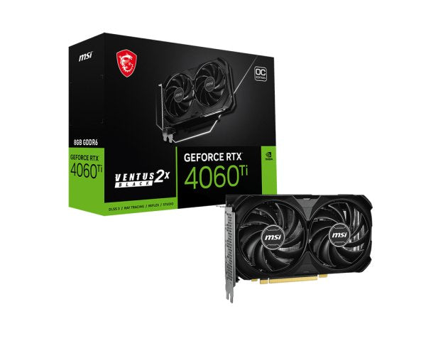 Tarjeta Msi Geforce Rtx 4060 Ti 8g Ventus 2x Negro E1 Oc
