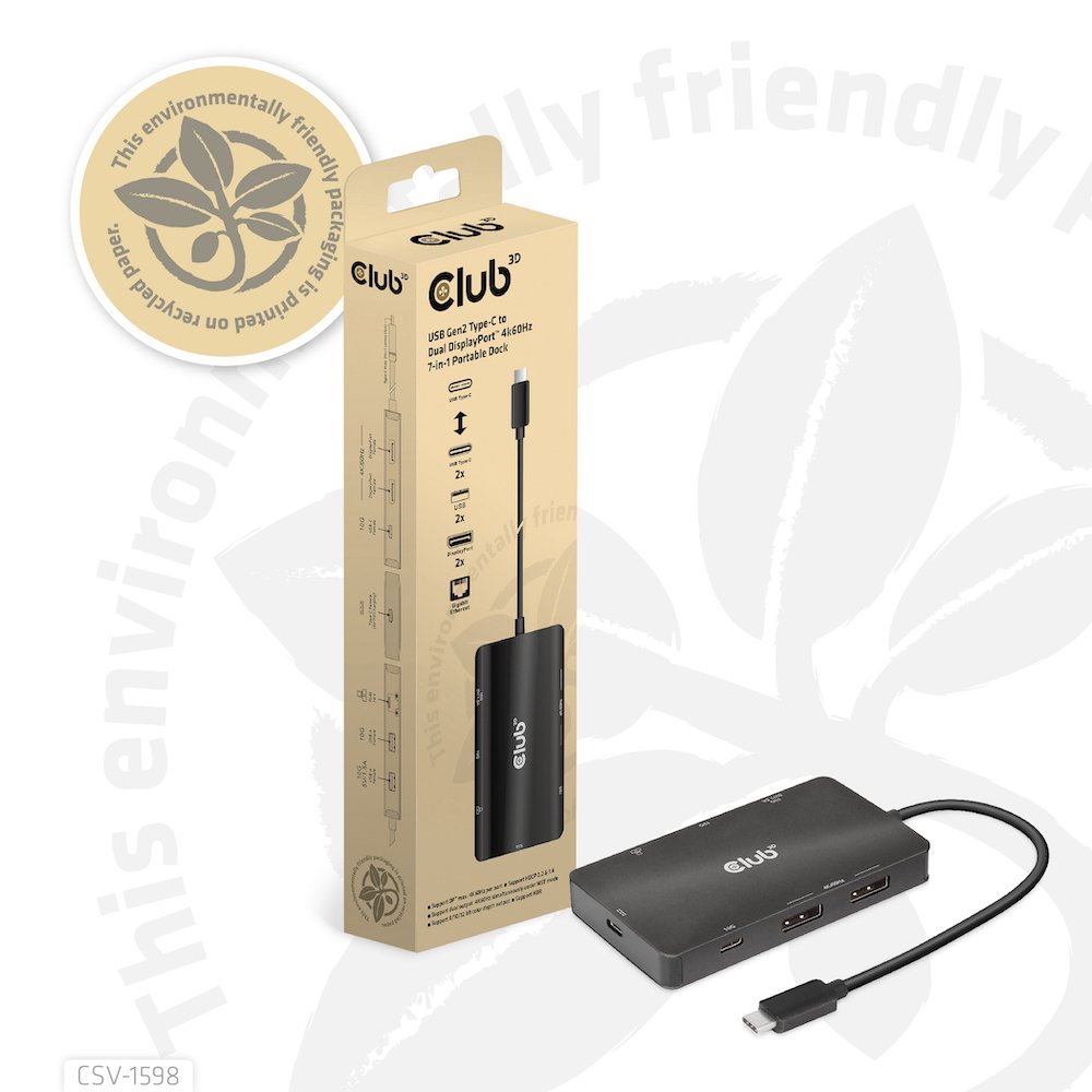 EAN 8719214472528 - CLUB3D CSV-1598 base para portátil y replicador de puertos USB 3.2 Gen 2 (3.1 Gen 2) Type-C Negro imagen 14