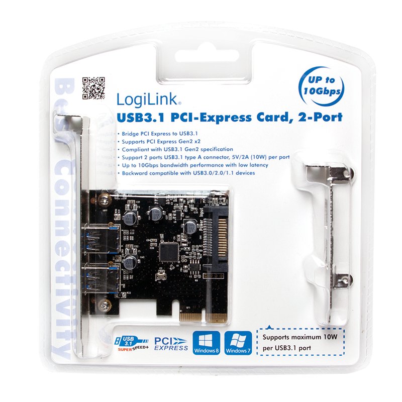Logilink Pc0080 Tarjeta Pci-Express 2x Toma Usb 3.1 (Tipo A)