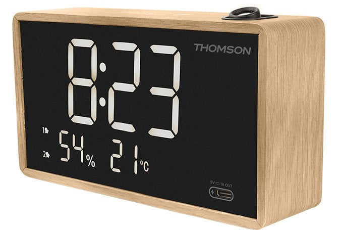 EAN 3499550389784 - Thomson CP202T despertador Reloj despertador digital Negro, Marrón imagen 2