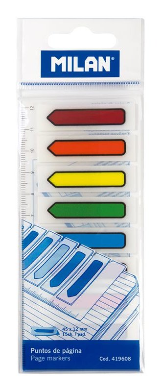 EAN 8411574040316 - Milan 419608 marcador de página Punto de libro flexible Azul, Verde, Lila, Naranja, Rosa, Rojo, Violeta, imagen 1