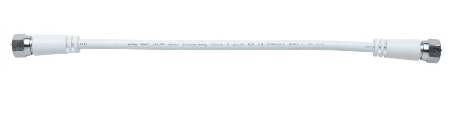 Axing Mak 50-80 F-Patch-Cable 0,5m Weiss Axiale Stecker Doppelt Geschirmt Vodafon