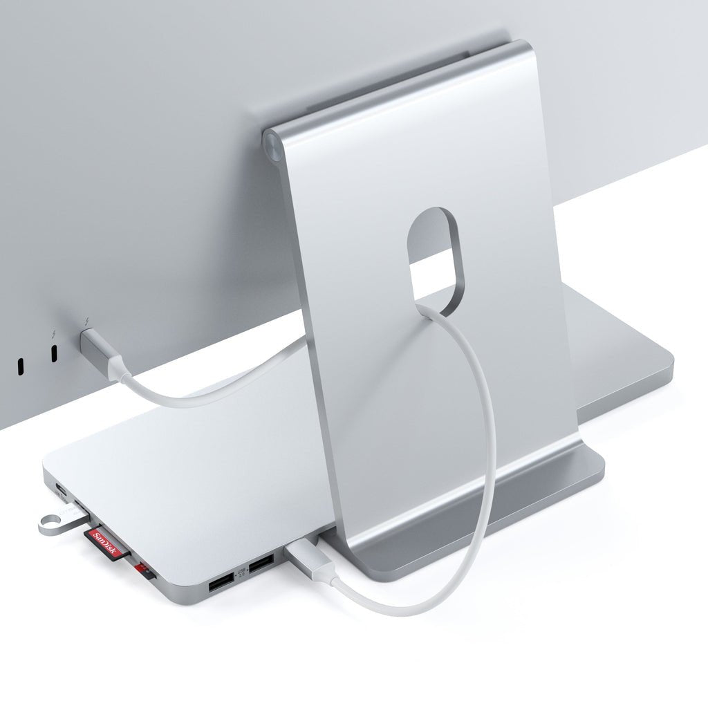 Satechi Slim Dock Do Imac 24" Usb-C (Usb-C 10gb, Usba-A 10gb, 2x Usb-A, Czytnik Kart Micro/Sd, Kieszen Na Nvme Sata) (Srebrny)