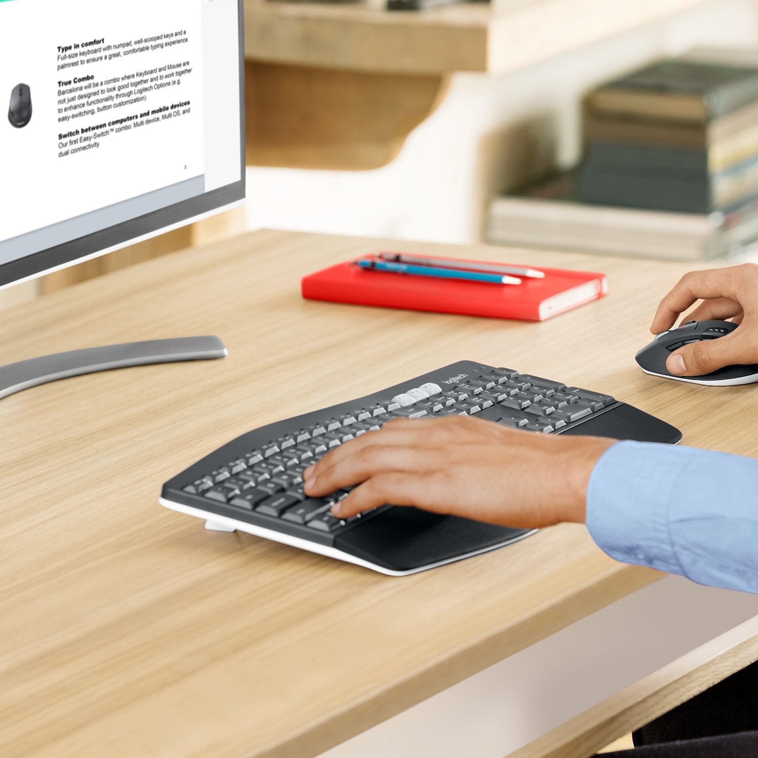 EAN 5099206066861 - Logitech 920-008225 teclado Ratón incluido Universal RF Wireless + Bluetooth AZERTY Belga Negro imagen 14