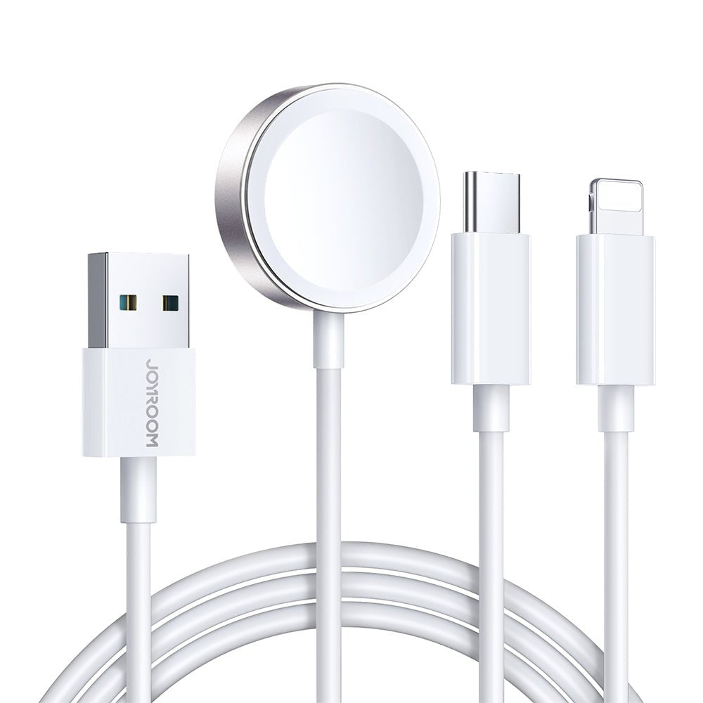 Joyroom Cable 3-In-1 C+Lightning+Wireless, 3.5a, 1,2m, White (S-Iw008)