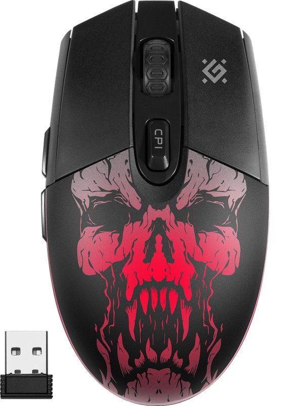 Ratón Defender Beta Gm-707l Juego Mano Derecha Rf Inalámbrico Óptico 1600 Dpi