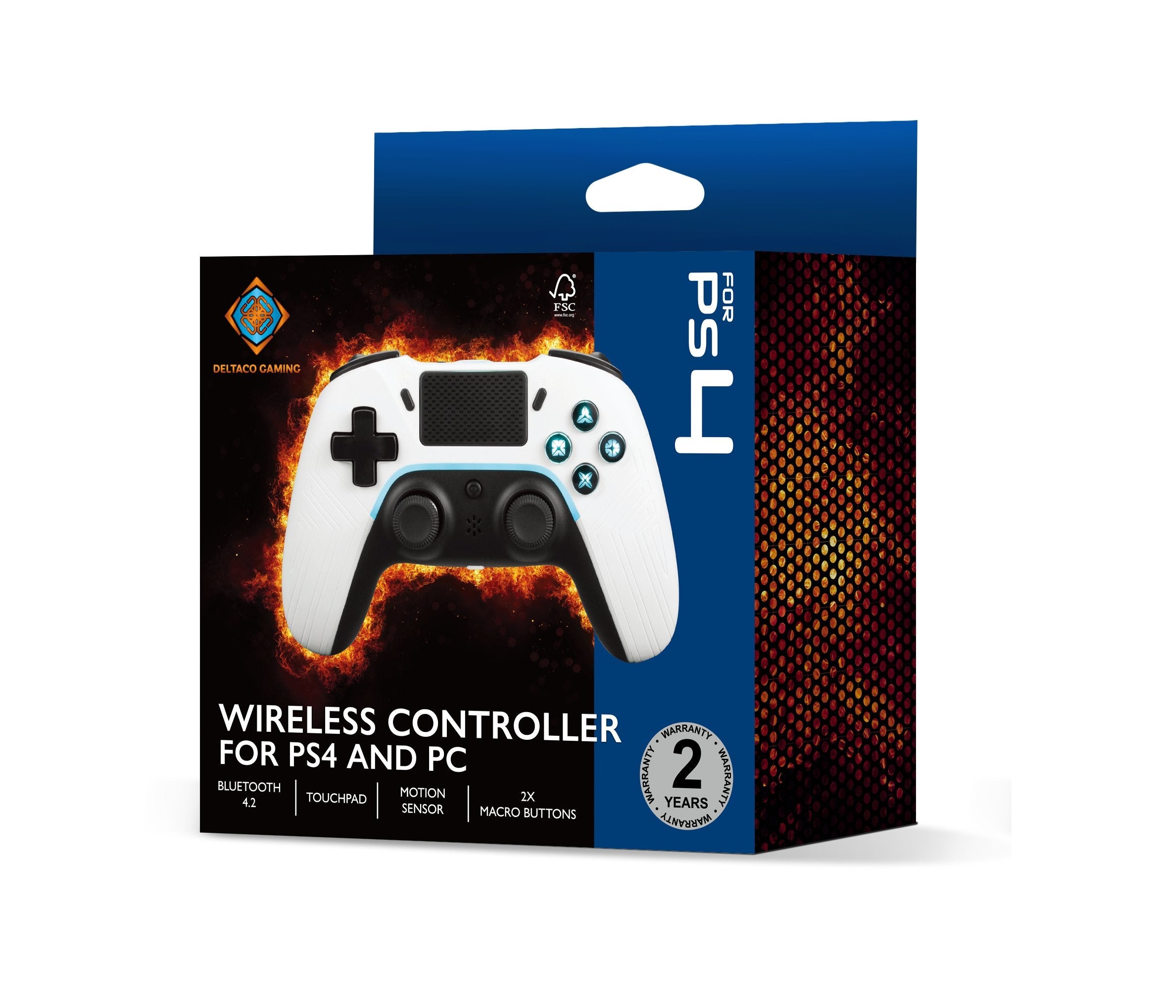 Deltaco Wireless Ps4/Pc Contr. Bt Weiá