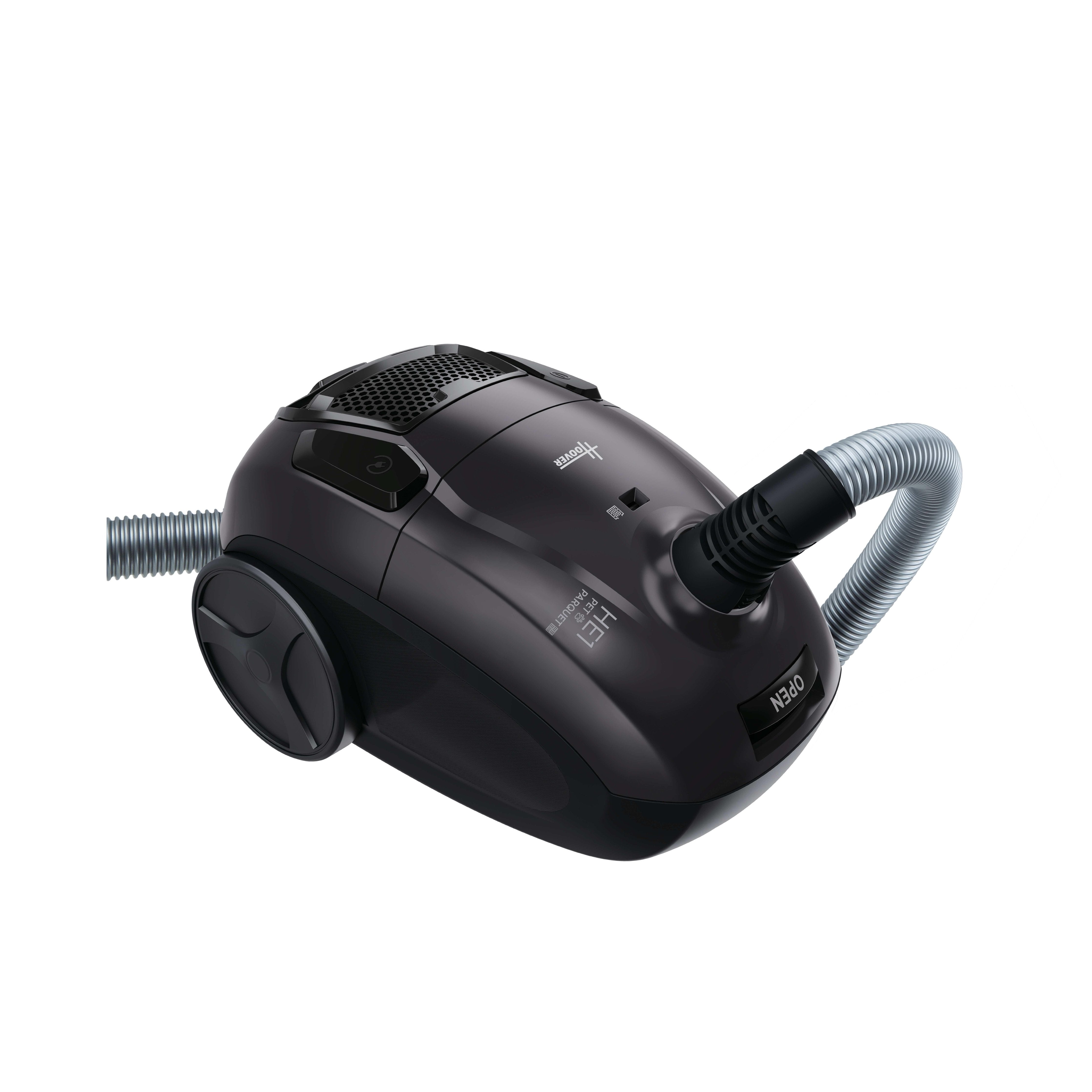 Hoover He120pet 011 Vacuum Cleaner, Bagged, Power 700 W, Bag 2.5 L, Working Radius 8.2 M, Black Grey