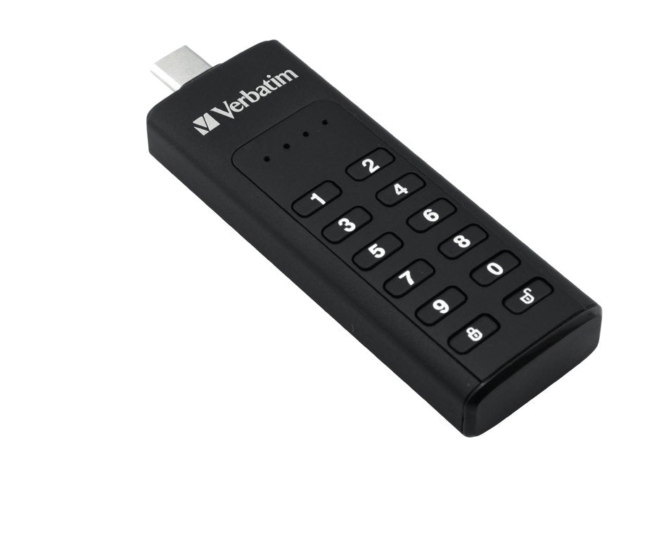 Verbatim Usb 3.2 Memoria Usb 128gb, Secure, Keypad, Aes-256-Bit
