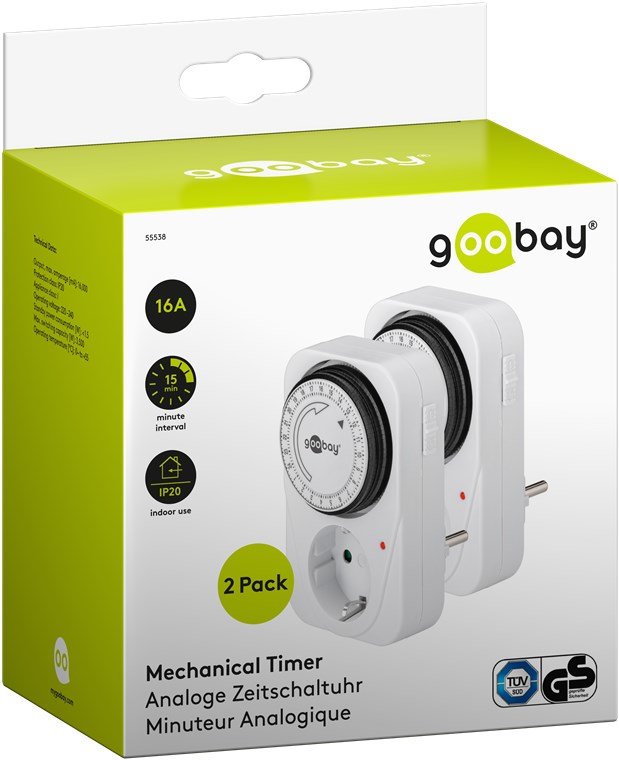 Programador Electrico Analogico Diario Goobay Kit De 2 Unidades