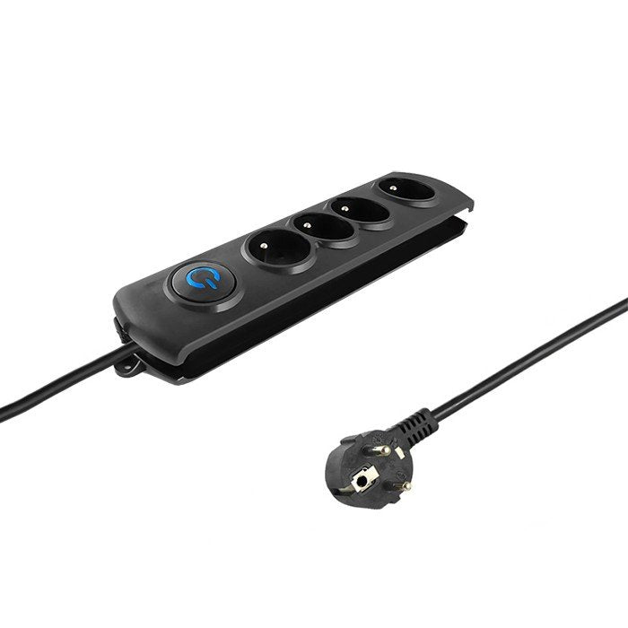 EAN 5901878501048 - Qoltec 50104 limitador de tensión Negro 4 salidas AC 230 V 1,5 m imagen 1