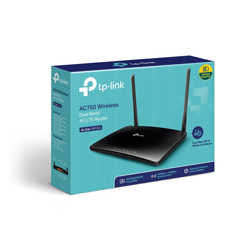 EAN 6935364092740 - TP-Link Archer MR200 router inalámbrico Ethernet rápido Doble banda (2,4 GHz / 5 GHz) 4G Negro imagen 4