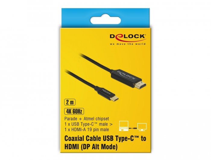 EAN 4043619849055 - DeLOCK 84905 adaptador de cable de vídeo 2 m USB Tipo C HDMI tipo A (Estándar) Negro imagen 5