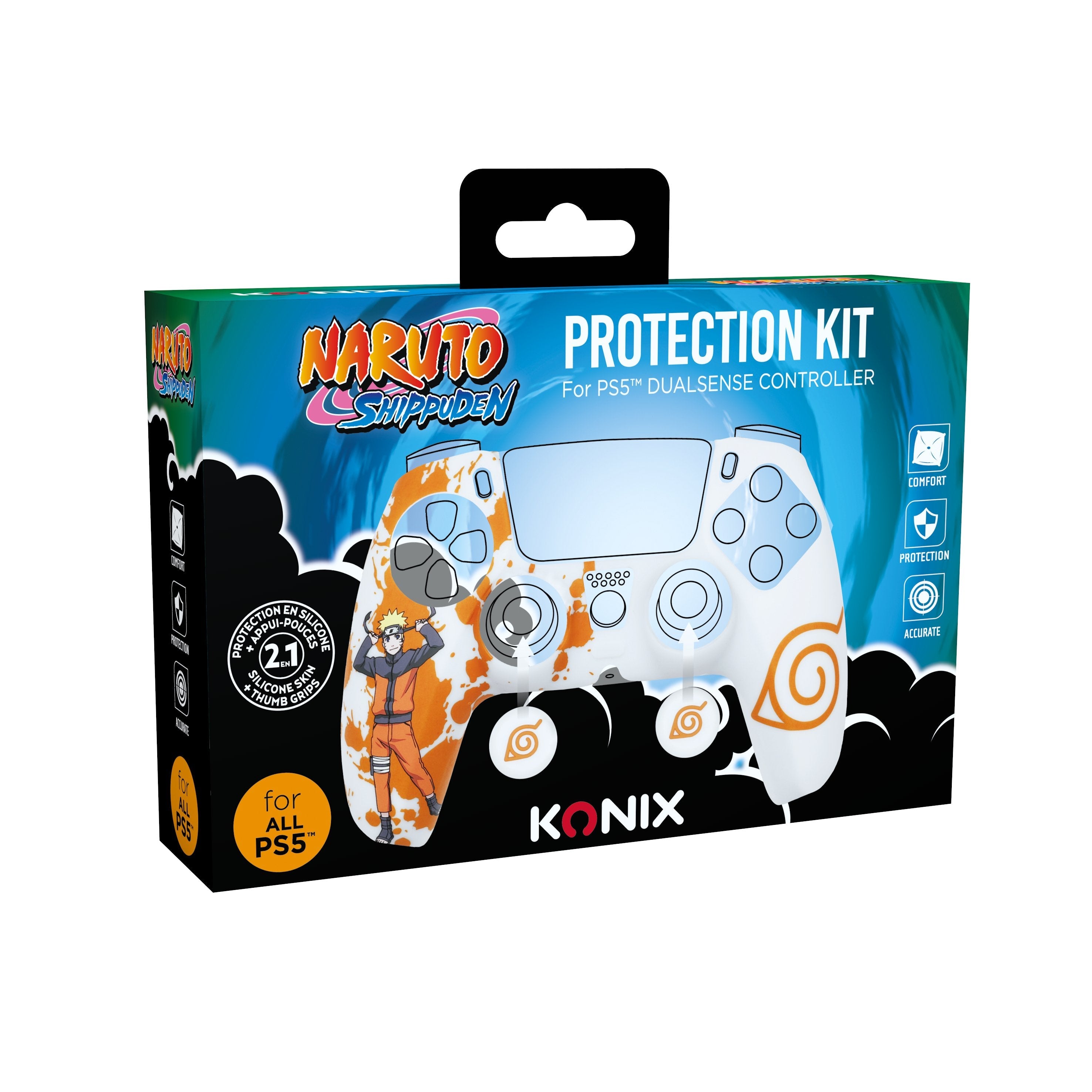 Ps5 Naruto Carcasa Dualsense Blanca Konix