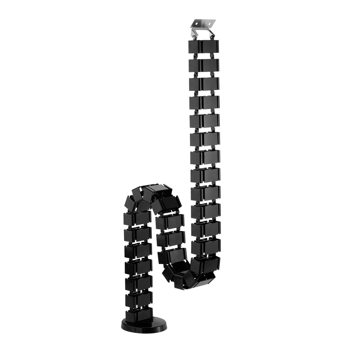 Inline Pasacables Flexible Para Escritorios Regulables En Altura, 4 Compartimentos, 68x36mm Máx. 1,28 M, Negro