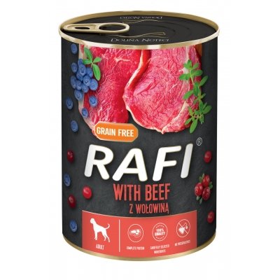 Comida Húmeda Para Perros Dolina Noteci Rafi Con Carne De Buey, Arándano Y Arándano 400g