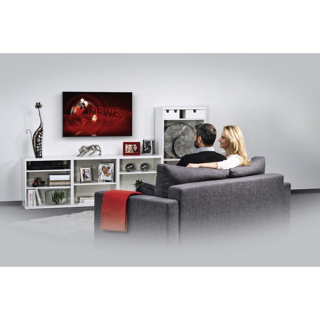 Hama Soporte De Pared Fijo Para Pantalla Plana De 19" A 48" (Para Tv De Hasta 25kg, Vesa 200x200), Negro