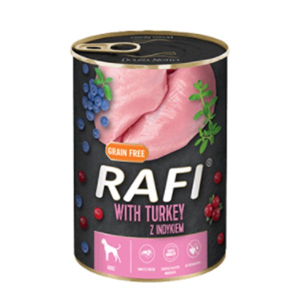 Comida Húmeda Para Perros Dolina Noteci Rafi Con Pavo, Arándano Y Arándano 400g