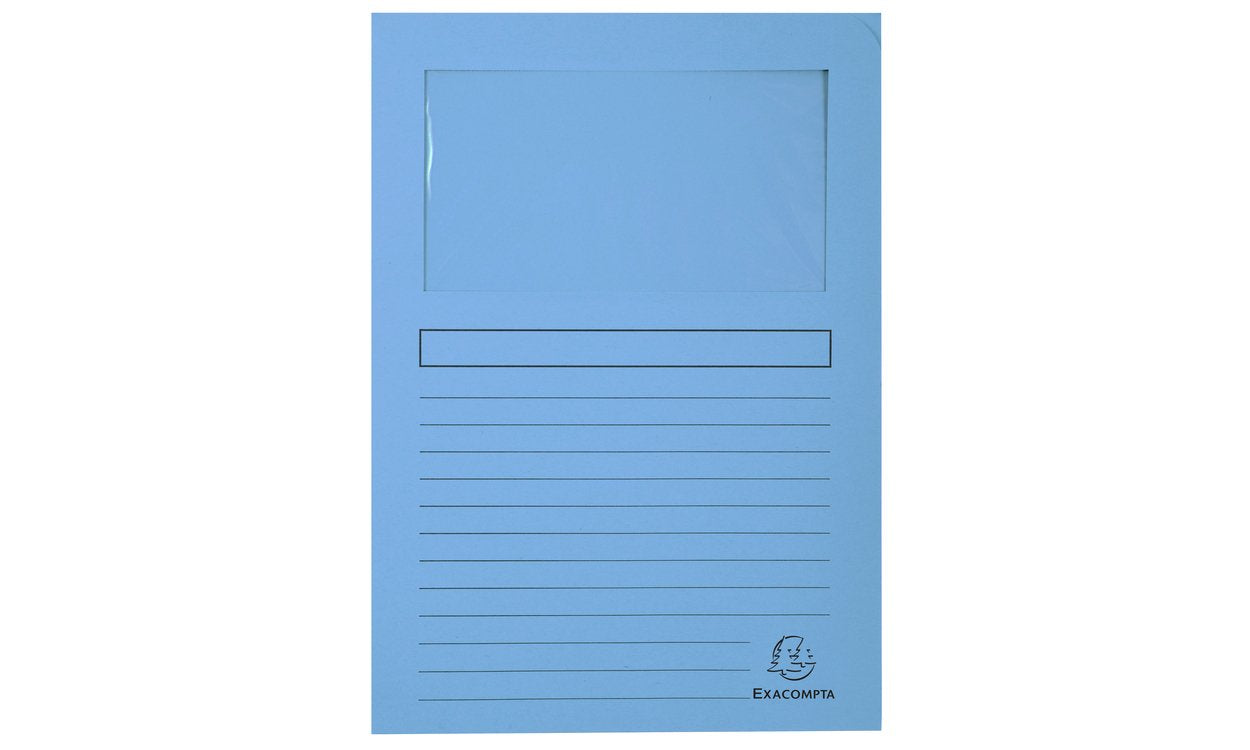 Exacompta Subcarpeta A4 Forever Con Ventana Azul Claro 120gr -100u-