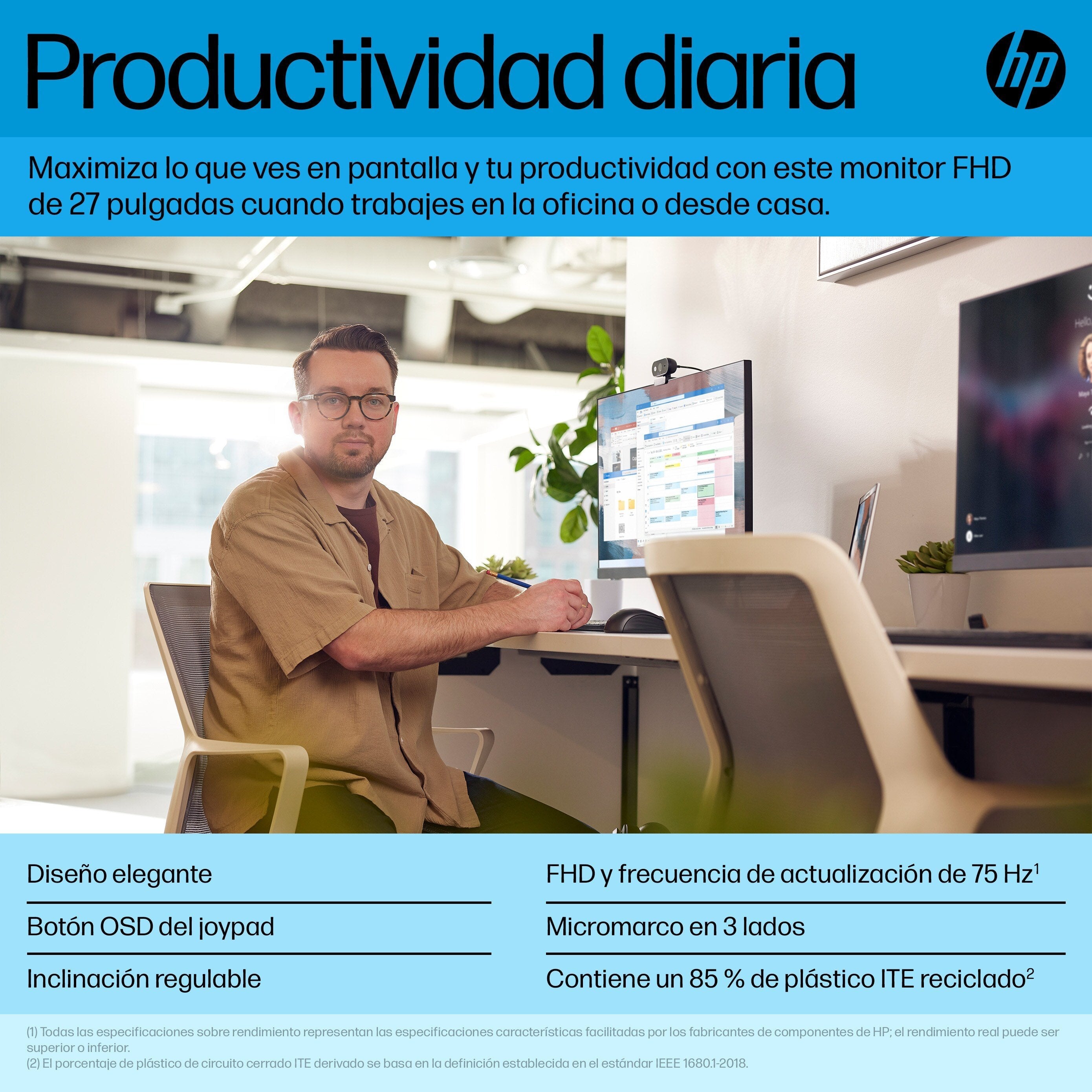 EAN 0196548133598 - HP P27h G5 FHD Monitor pantalla para PC 68,6 cm (27") 1920 x 1080 Pixeles Full HD LCD Negro imagen 9